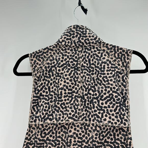 Lululemon Pack-It Vest Ace Spot Grain Black Full Zip active wear cheetah size 6 - Picture 7 of 12